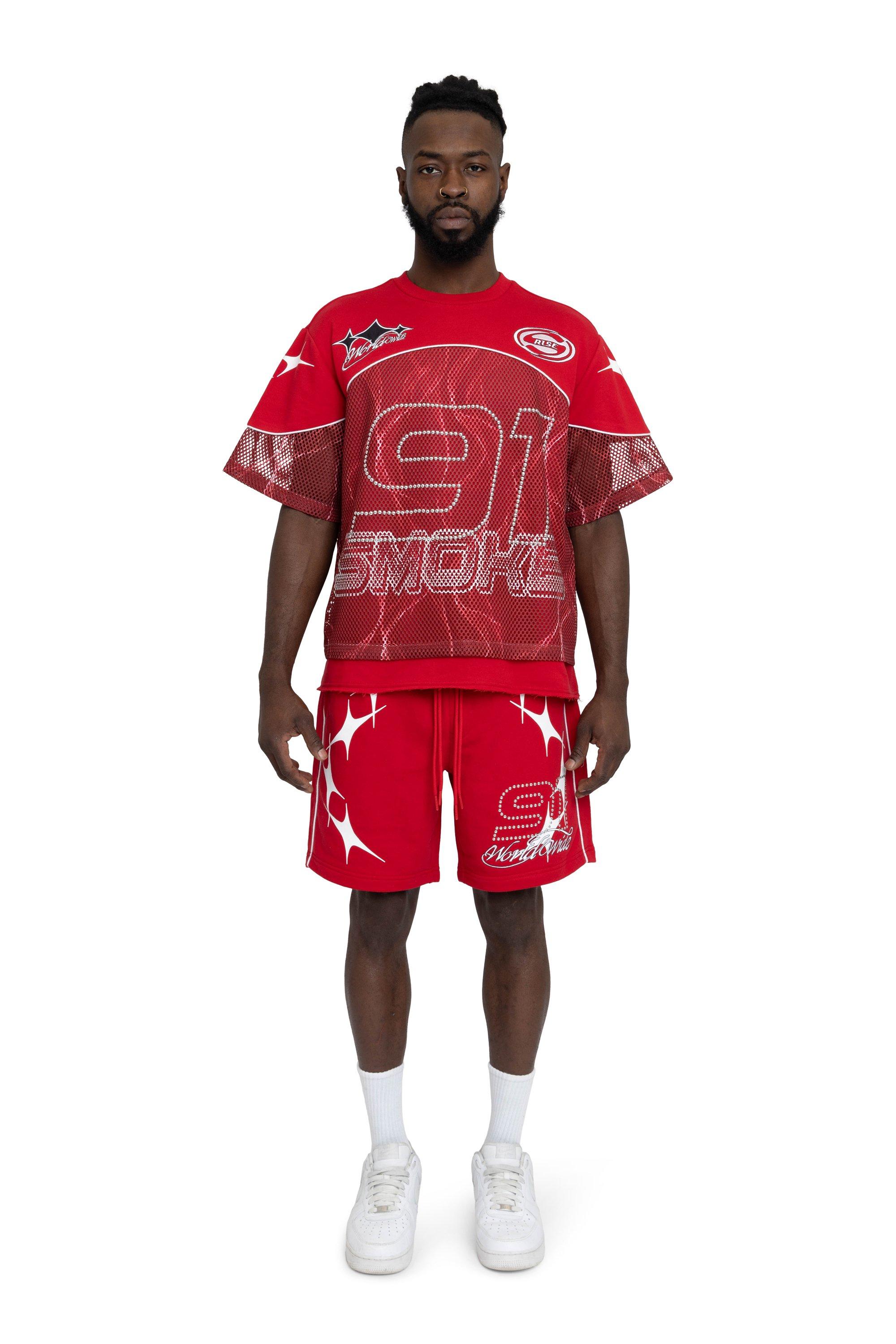 Smoke Rise Men's Limitless Mesh Shorts - True Red - RED